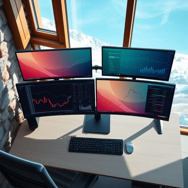 Slate-professional multi-monitor trading workstation with dashboards