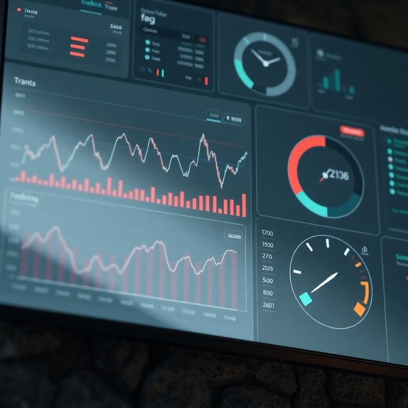Close-up of the Studio Studio dashboard showing charts and risk gauges